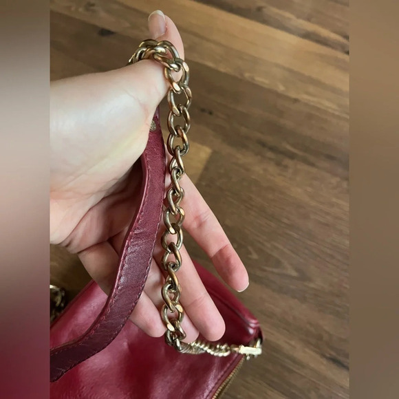 Vintage 90s Y2K Danier Leather Crossbody Chain/Zipper Purse - Picture 13 of 17